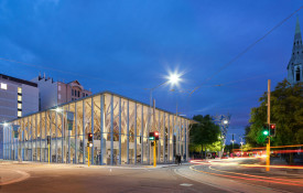 9 Cathedral Square nighttime view Hereford St