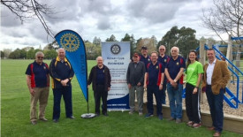 Local community and Rotary Club standing in Burnside Park
