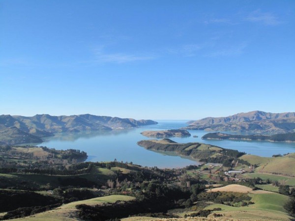 Lyttleton Harbour, volcanic crater of an extinct supervolcano: Photo Terry Green