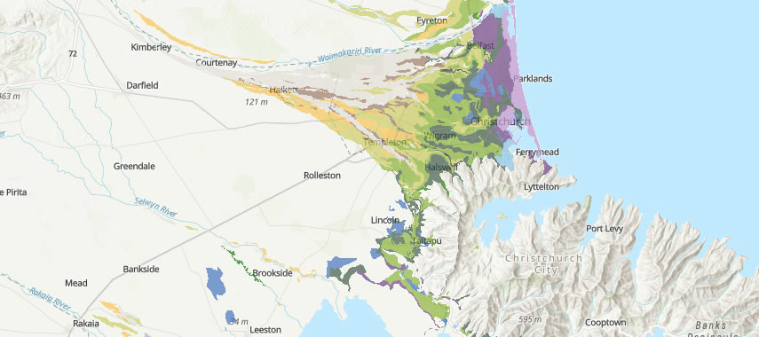 Map of Christchurch ecosystems 