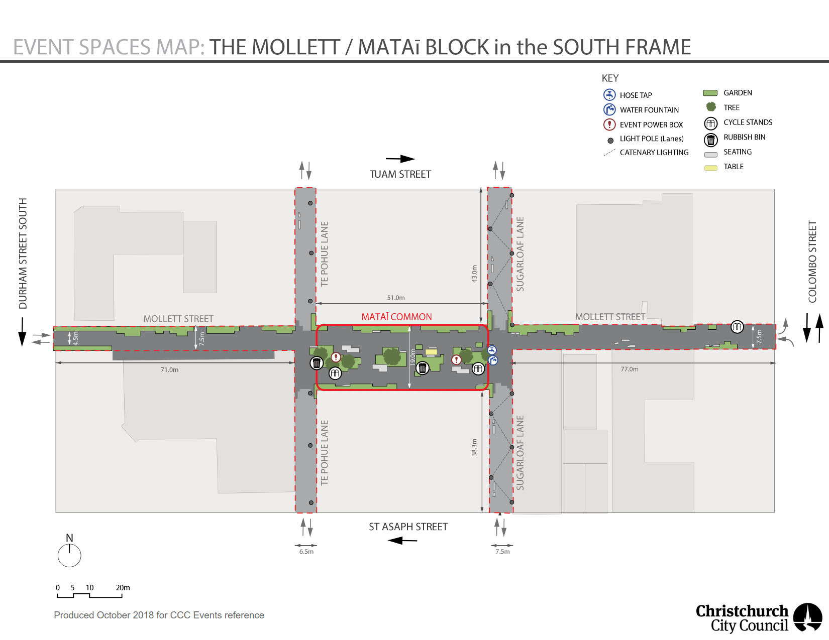 'Matai Common and Mollett Street Site Map