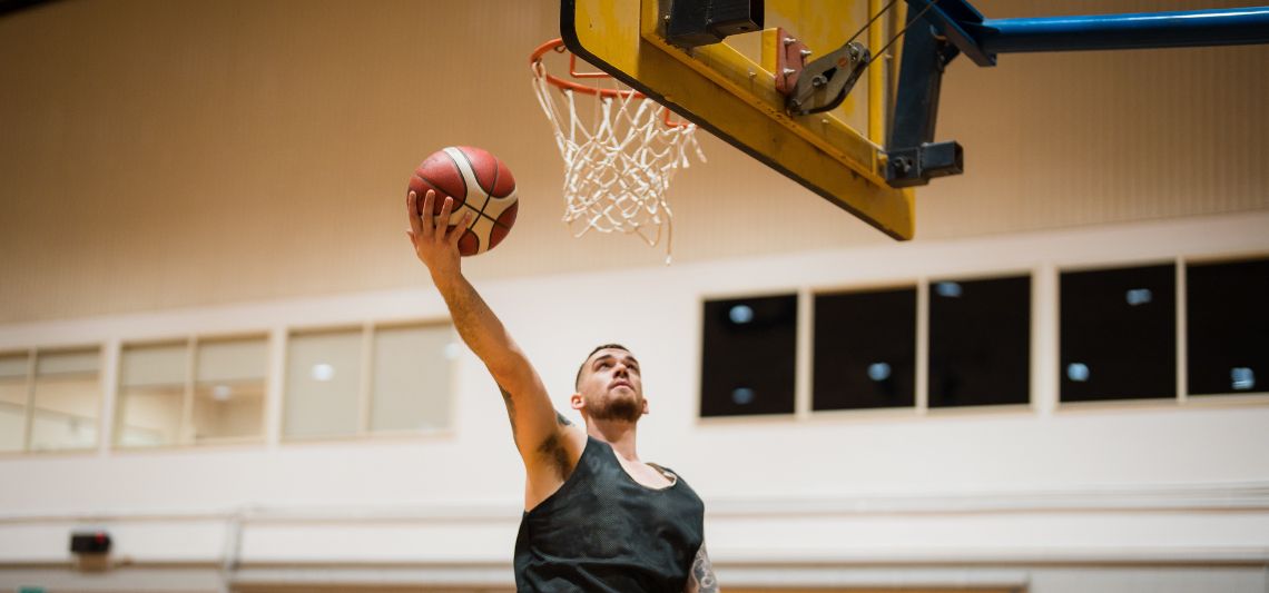 Man playing basketball