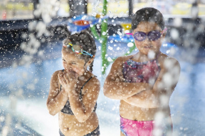 Kids playing in the pool