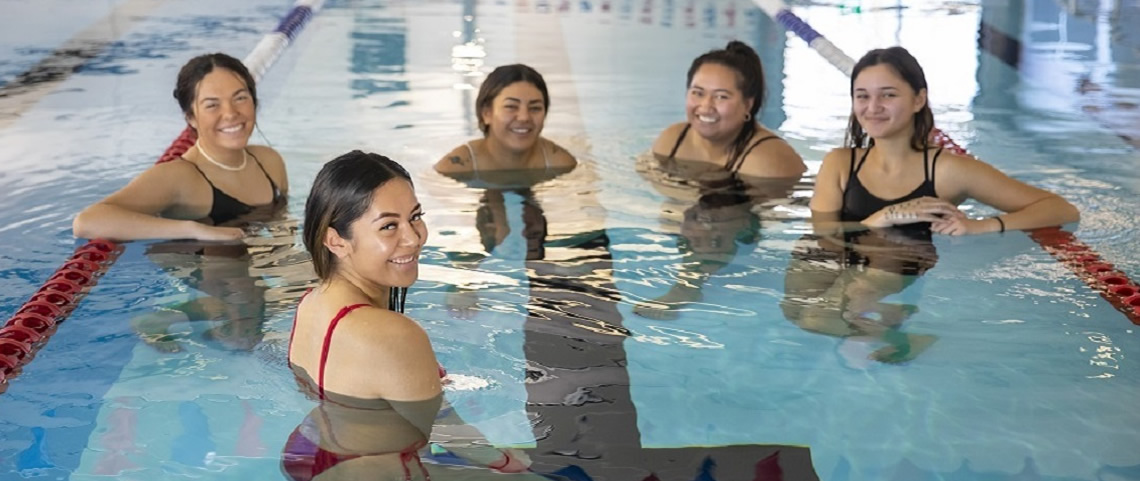 Swimmers in the pool