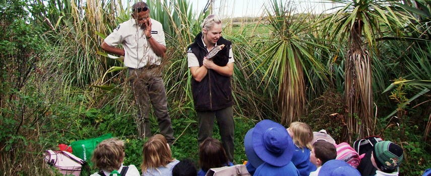 Kids exploring the wetlands