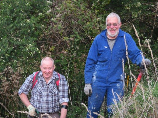 Volunteers Richard and John at work.